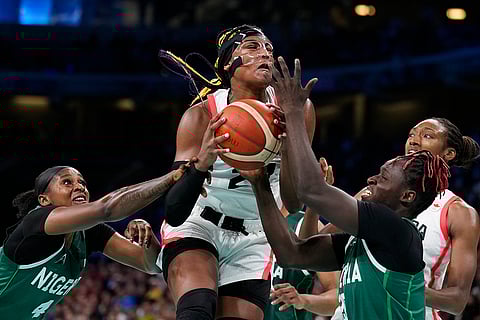 Women's basketball game between Canada and Nigeria